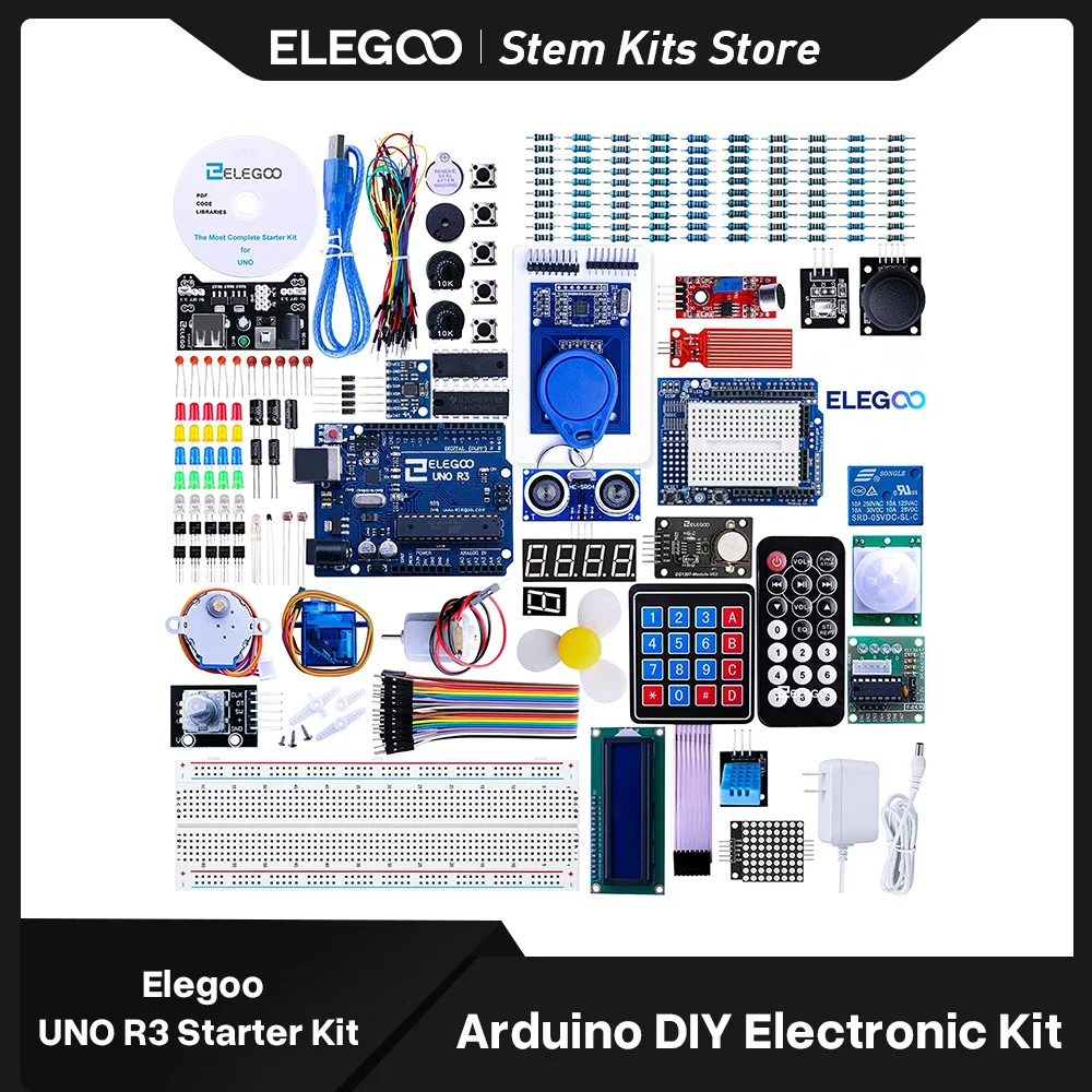 ELEGOO UNO R3 Project Most Complete Starter Kit with Tutorial Compatible with Arduino IDE (63 Items) DIY Electronic Kit