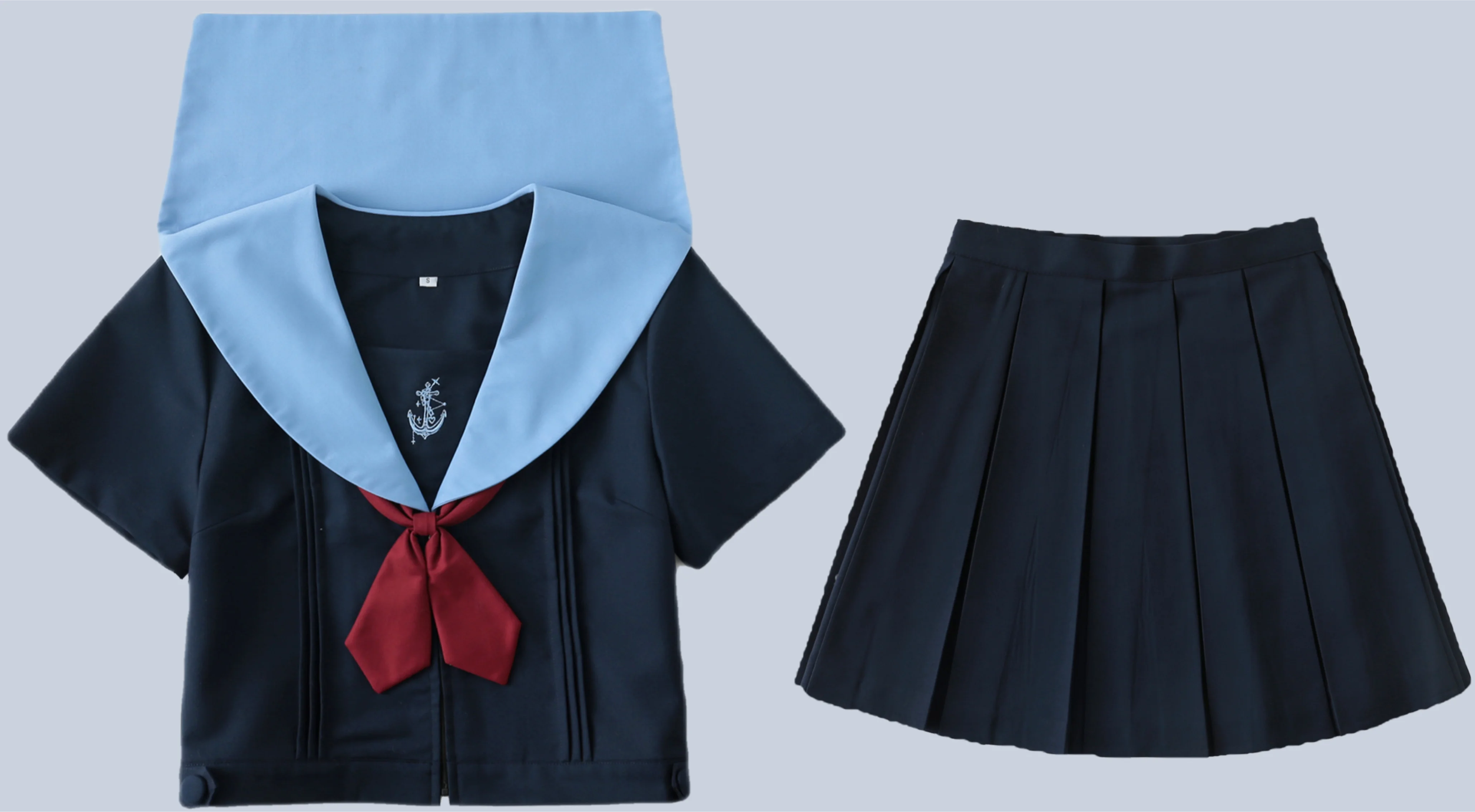 Tenues de marin de style japonais, uniforme JK, haut à manches courtes longues, jupe plissée, assressenti, imbibé pour les filles, bleu foncé, été, nouveau, 2024