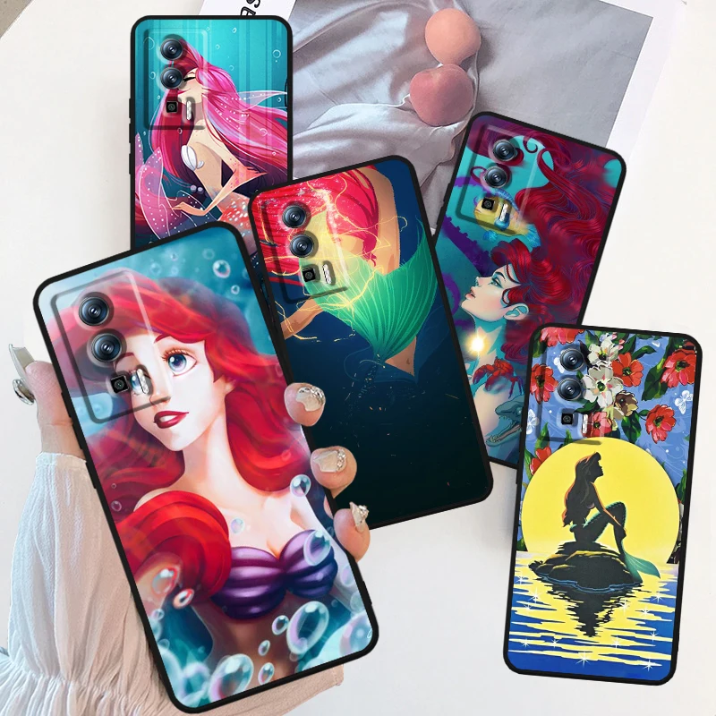 

Disney The Little Mermaid For Xiaomi Redmi 9A 9C 9AT 10C 9 9T 10 12C 13C A3 12 K60 A1 K50 K40 5G Black Back Phone Case