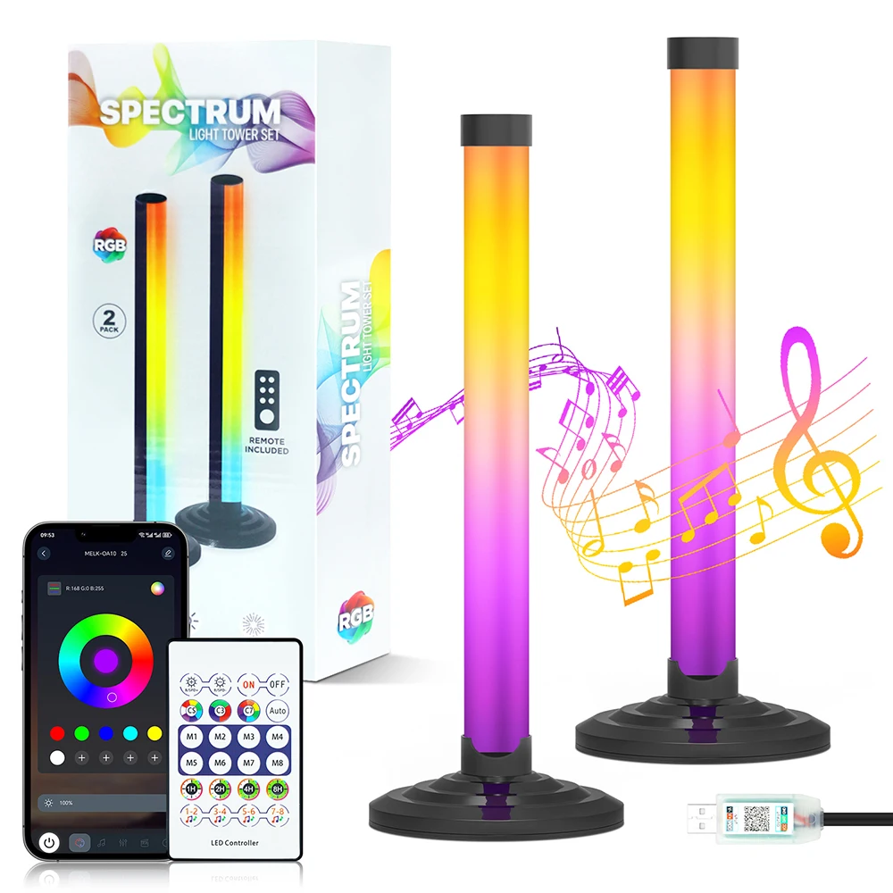 5V Smart LED Corner Floor Lamp RGB Music Sync Bluetooth App Remote Control Timer Home Lighting for Home Theater TV Backlights