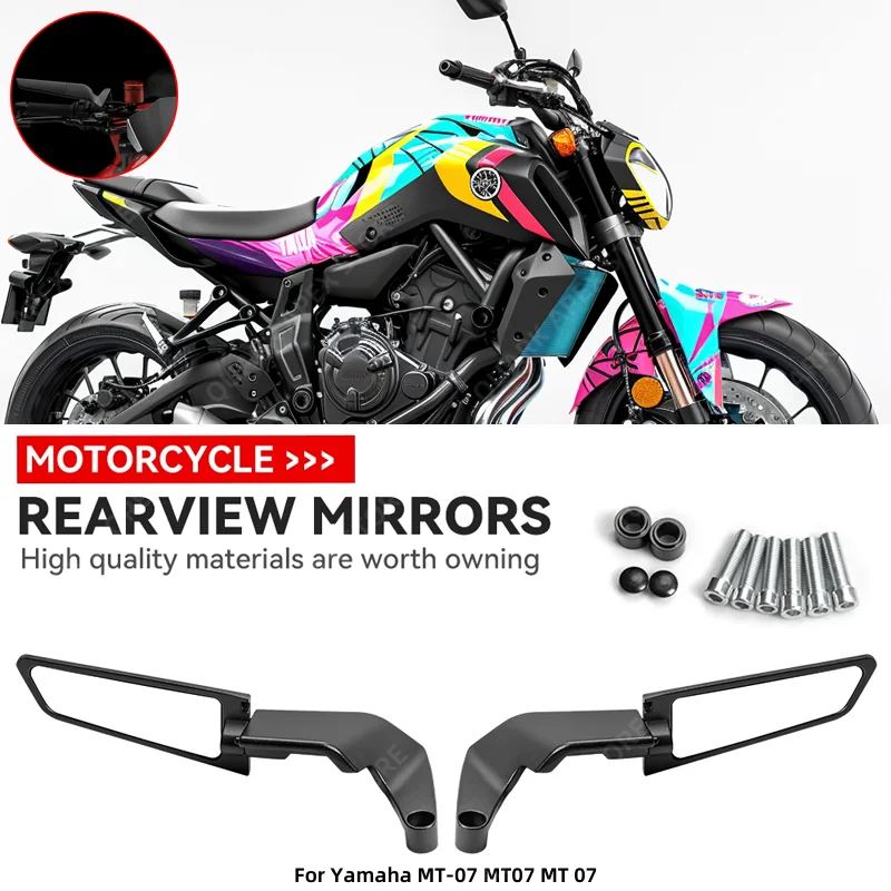 

FOR Yamaha MT-07 MT07 MT 07 Motorcycle Mirrors Stealth Winglets Mirror Kits Rotate Adjustable Mirrors