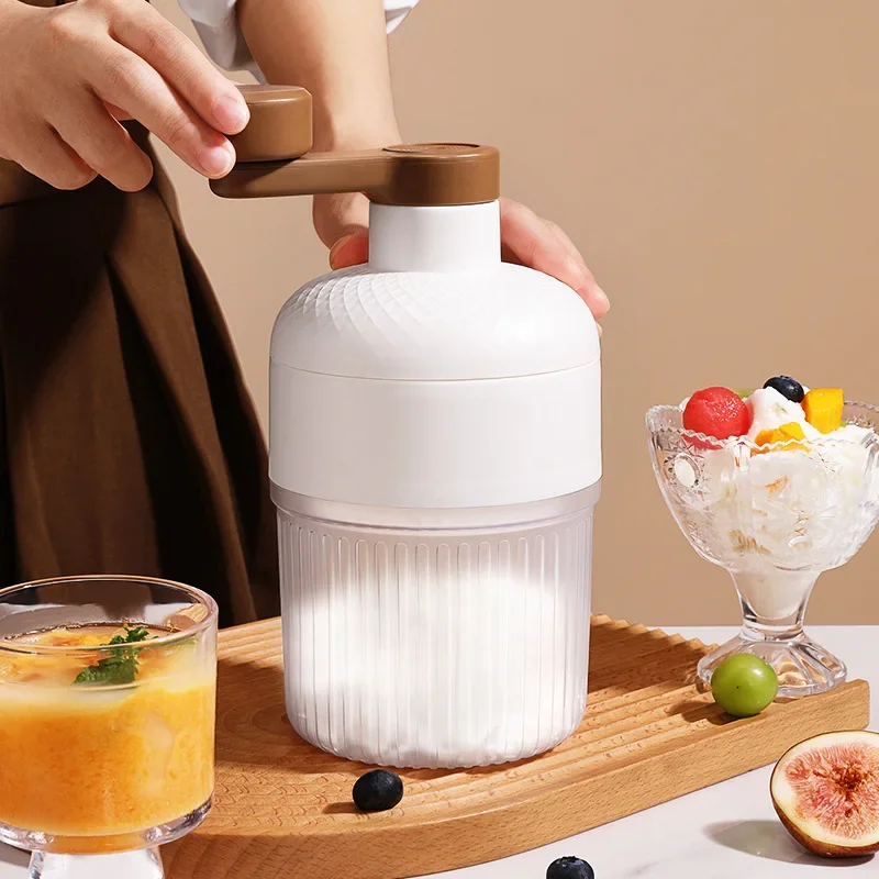 Household Small Size Hand-Operated Making Smoothie Machine with Ice Cube Mold Kitchen Hand Shaved Ice Breaker   JJ1050