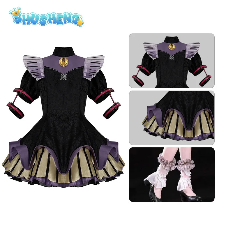 

Anime PJSK Rin Len Kagami Cosplay Costume Secret Society Rita Sweet Dress Gloves Socks Props Halloween Carnival Rin Uniform