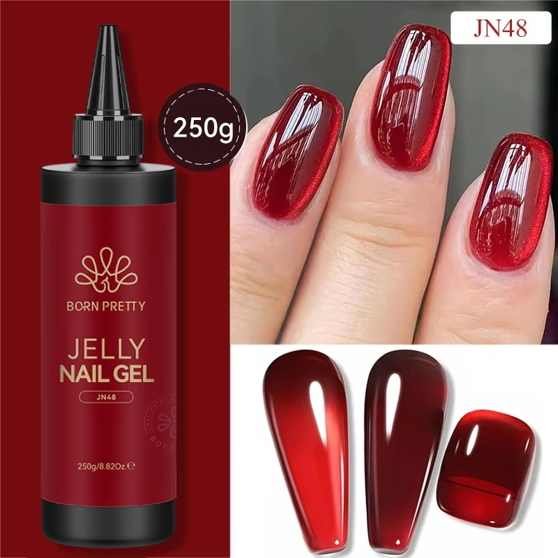 BORN PRETTY 250g Milky White Jelly Nude Gel Nail Polish Refilled Package Translucent Clear Semi Permanent Soak Off UV Gel image 3