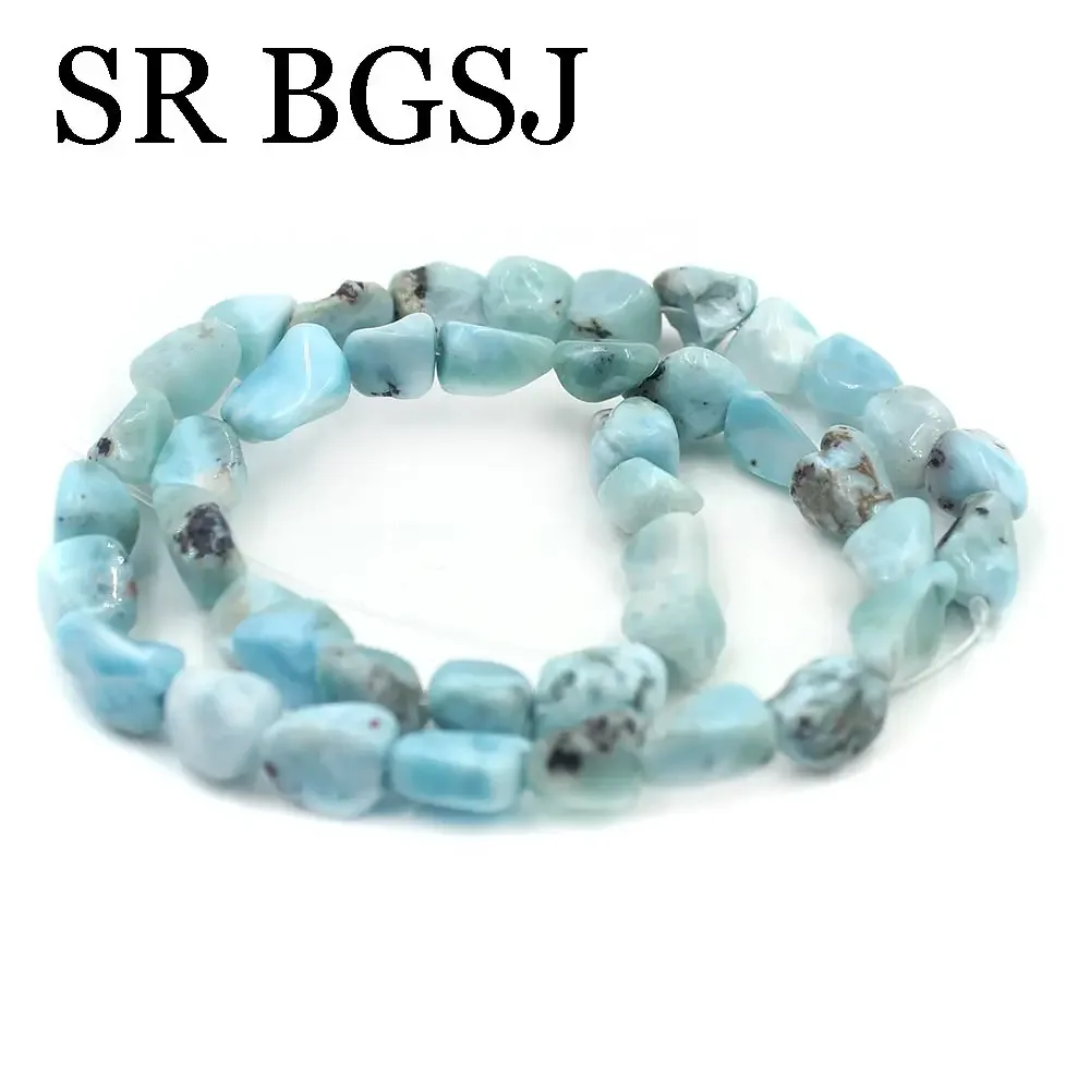 8x12mm Freeform Nugget Larimar Genuine Natural Stone Craft Beads Strand 15\
