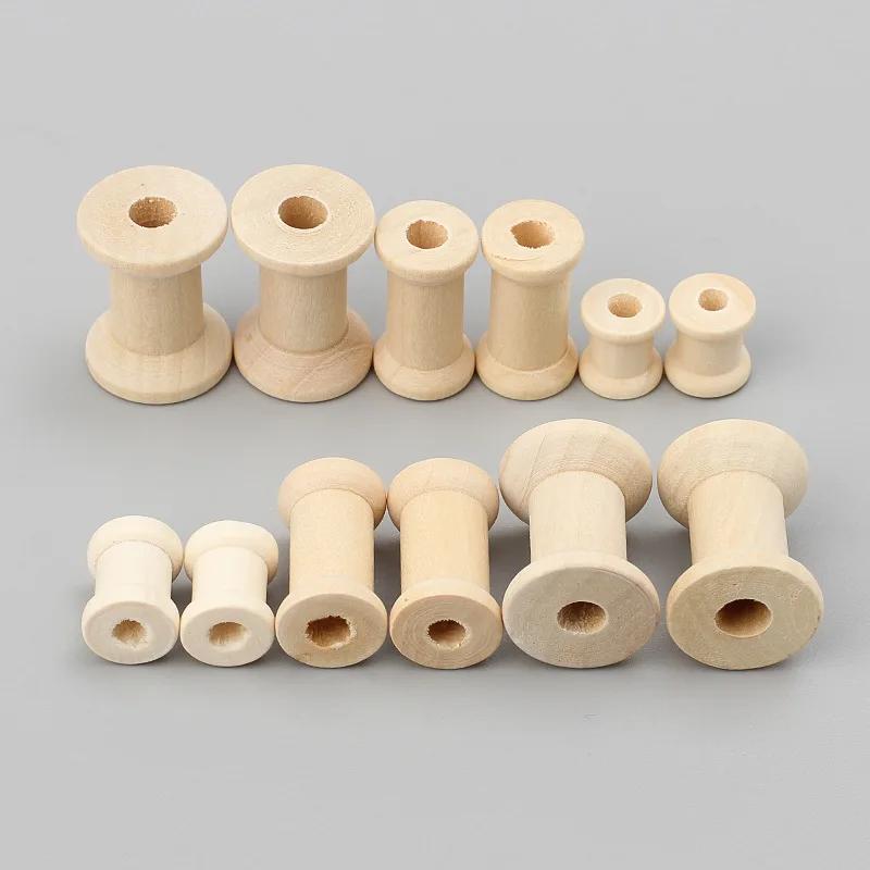 5/10pcs Wooden Bobbins Empty Thread Spools For Twine Wire Ribbons Reel Spool Sewing Accessories Tools DIY Wood Crafts