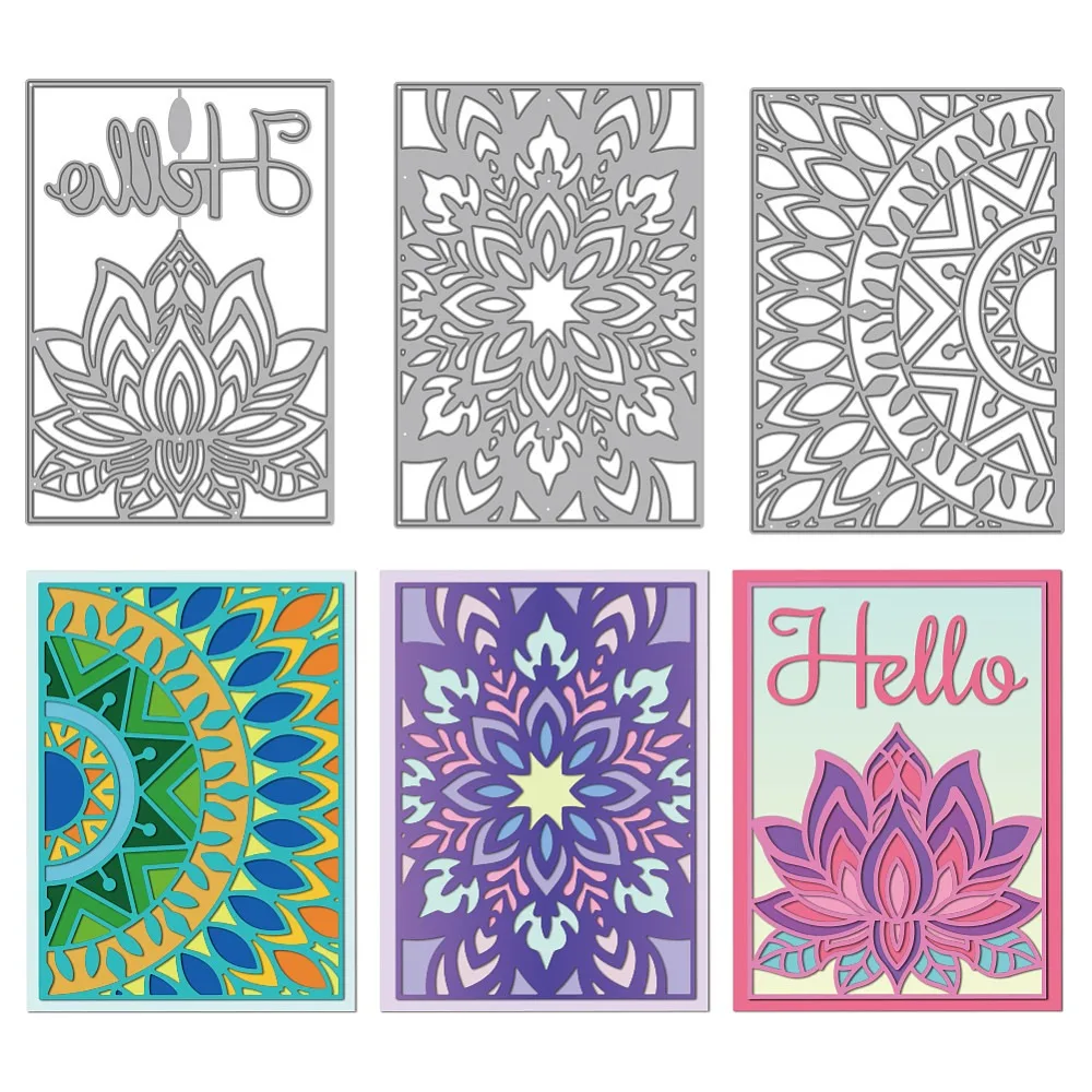 Schneideformen aus Kohlenstoffstahl, Schablonen für DIY-Scrapbooking, Fotoalbum, dekorative Prägung, Papierkarte, Blumenmuster, 142 x 102 x 0,8 mm