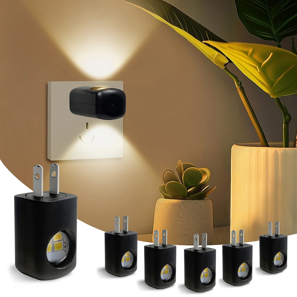 

Миниатюрный светодиодный ночник с датчиком сумерек, энергосберегающий настенный светильник для спальни и ванной комнаты, с вилкой EU/US для подключения к розетке.