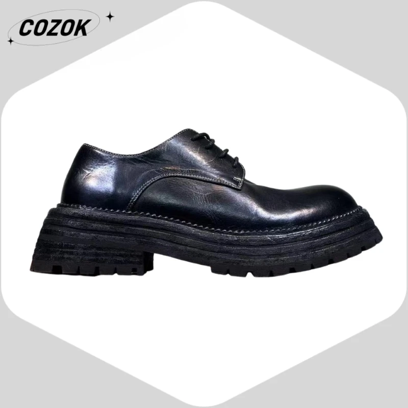 25 Popular European and American Style Advanced Horse Leather Non-Slip Professional Luxury Genuine Leather Shoes Trendy Niche