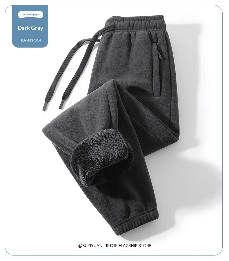 Männer Hosen doppelseitige Fleece Casual Hosen Sweatshirt Boa Pelz männer Kleidung Warme Gestrickte Sport Shorts Mann Geschenke Kleidung – Detail 10
