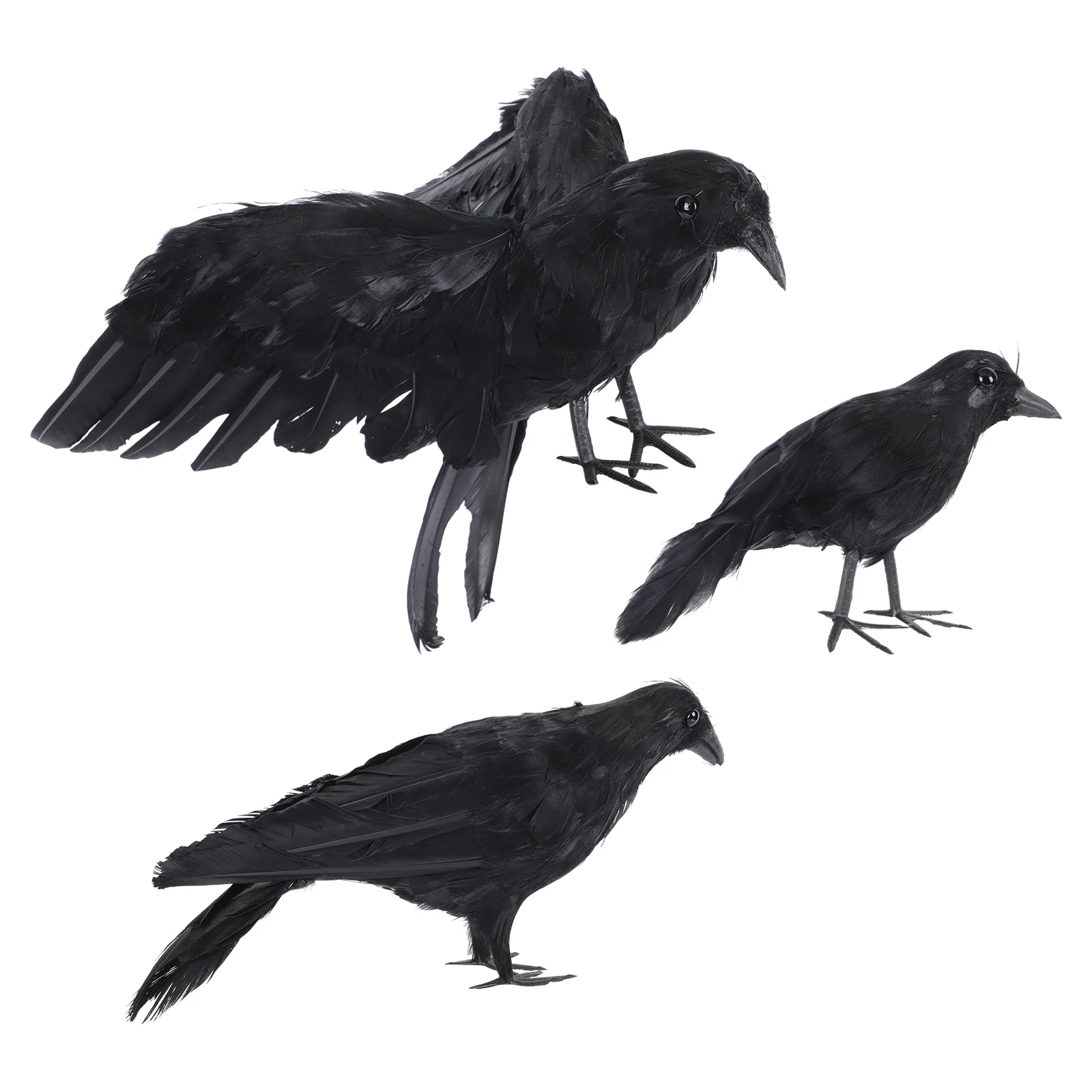 

Garden Crow Decor Interesting Children Toy Simulation of Feathered Crows Indoor Decorations