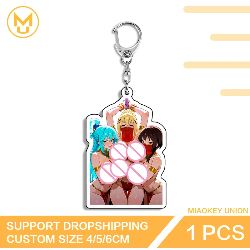 NSFW Multiple Huge Boobs Keyring Hentai Darkness Aqua Megumin Nagatoro San Yor Forger Prop Sexy Vtuber Hoshino Ai Anya Props