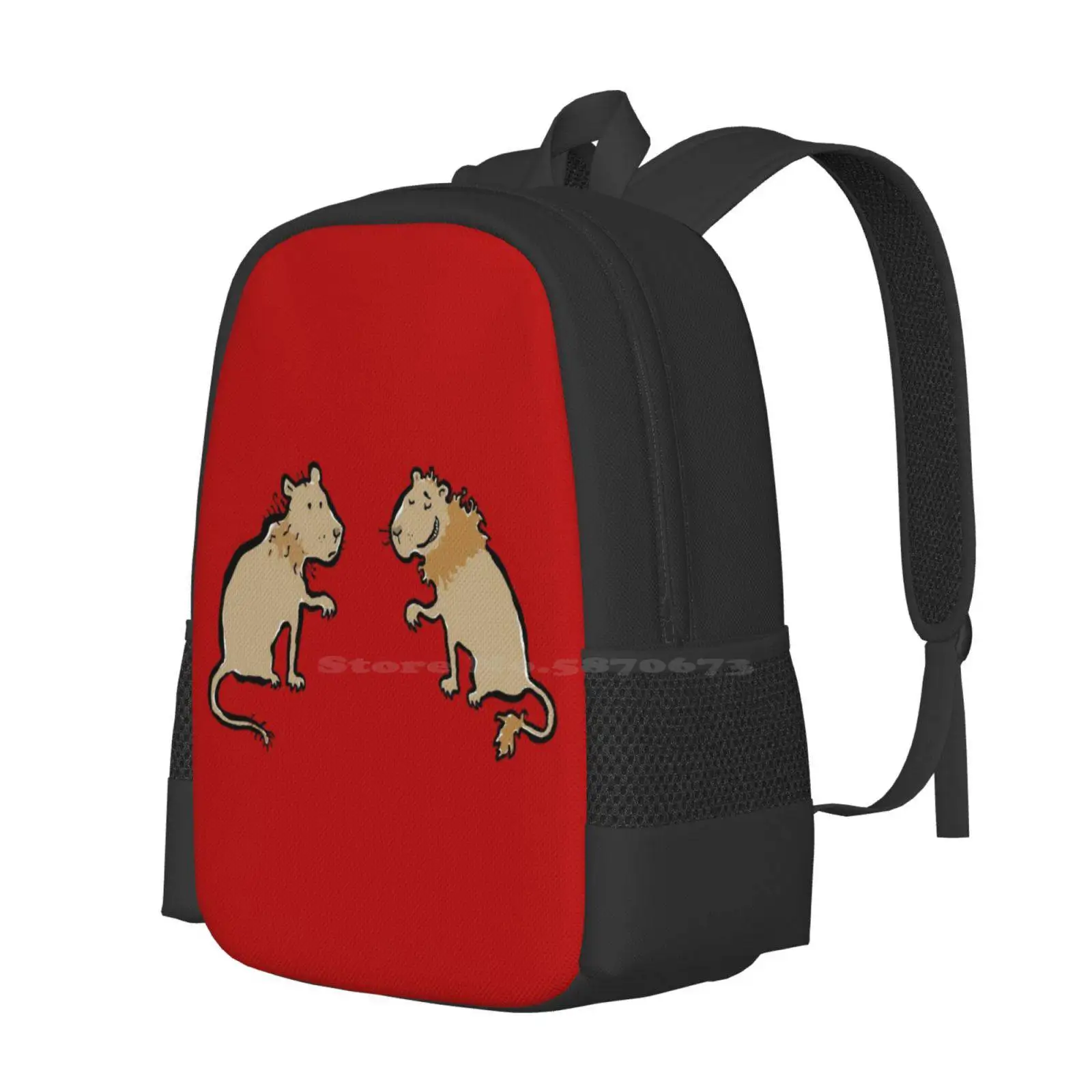 Good Hair - Bad Hair Lions Hot Sale Schoolbag Backpack Fashion Bags Lions Two Hairstyle Bad Hair Day Funny Couple Animals