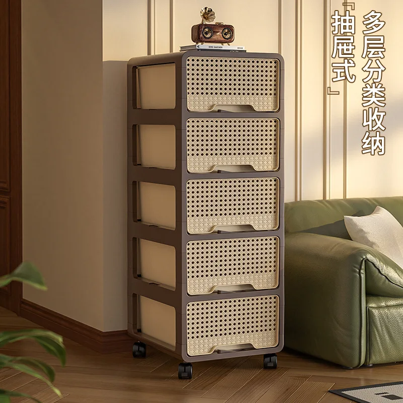 

Medieval style removable storage cabinet, multi-layer drawer type locker, high-end living room locker, snack locker