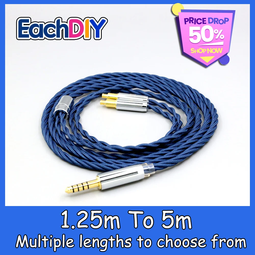 

99% Pure Silver OCC Graphene Alloy Full Sleeved Earphone Cable For Audio Technica ATH-AP2000Ti ath-sr9 es750 esw950 LN008591