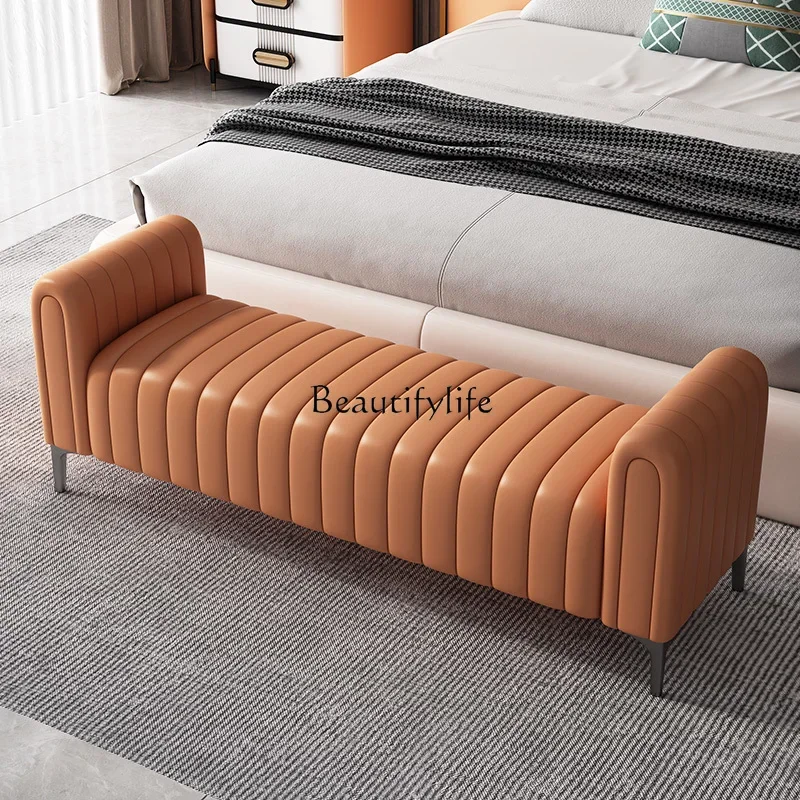 

LXLight Luxury Italian Tailstock Bed Bedroom Bed Minimalist BenchSSS