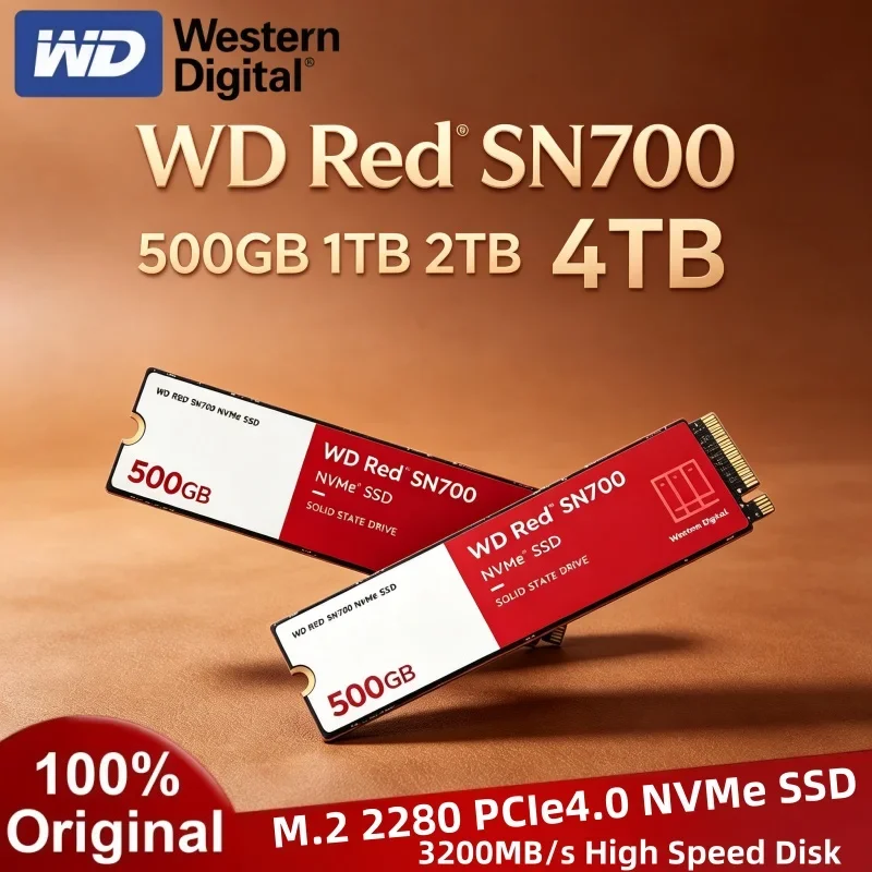 Original WD Red SN700 4TB M.2 NVMe PCIe3.0 2280 SSD High Performance Internal Hard Drive 24/7 Working For NAS Workstation PC