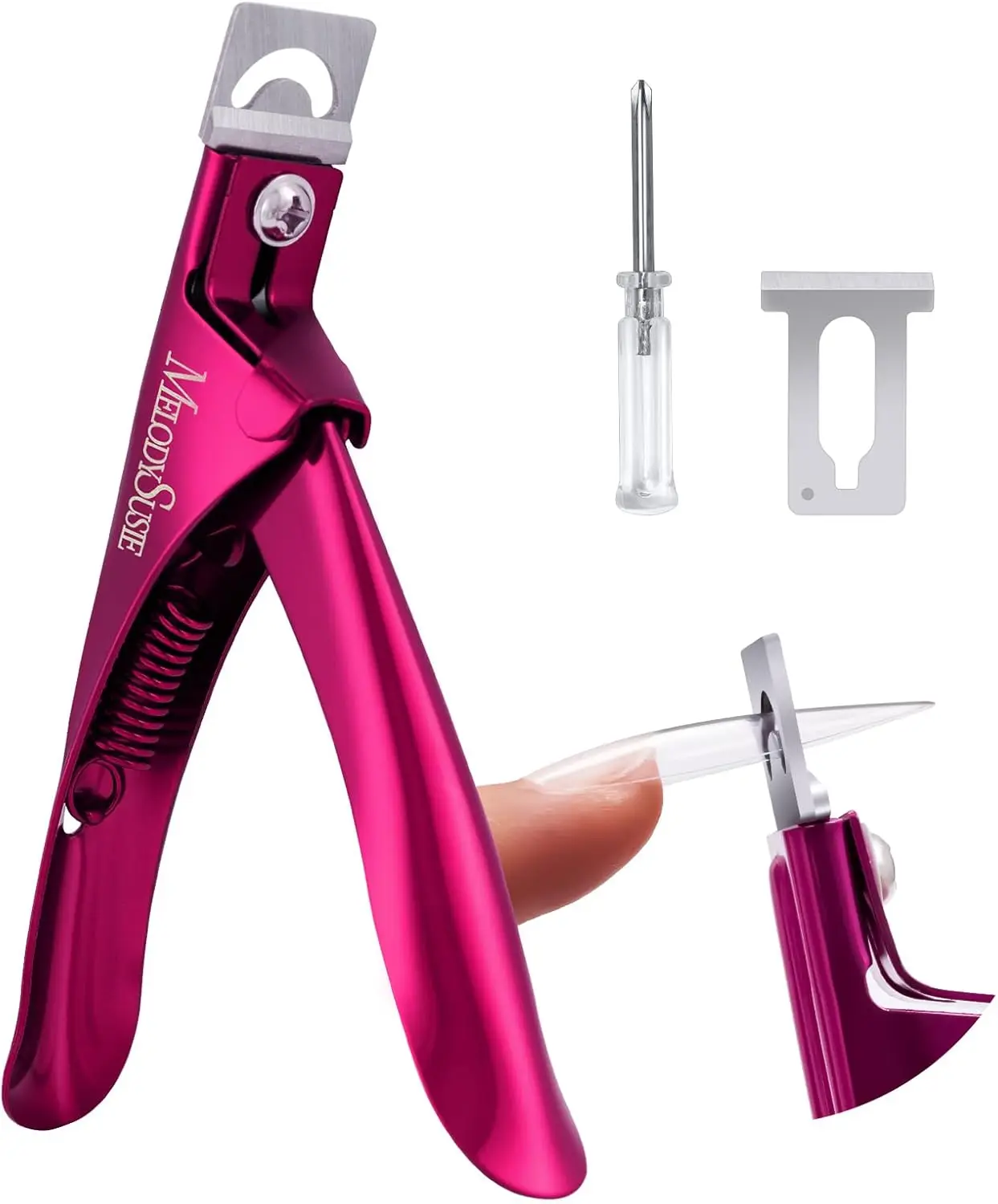 

Acrylic Nail Clippers with Adjustable Stainless Steel Trimmer for Salon and Home Manicure, Plum Color