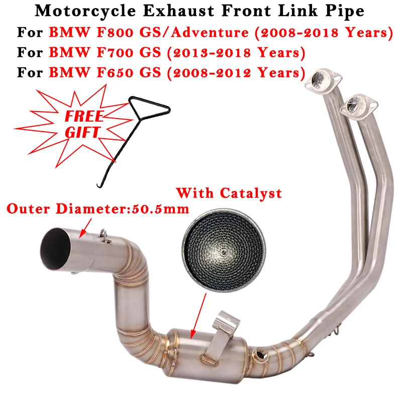 

Motorcycle Exhaust Escape System Modified 51mm Muffler Front Link Pipe Slip On For BMW F650 F700 F800 GS Adventure 2008 - 2018