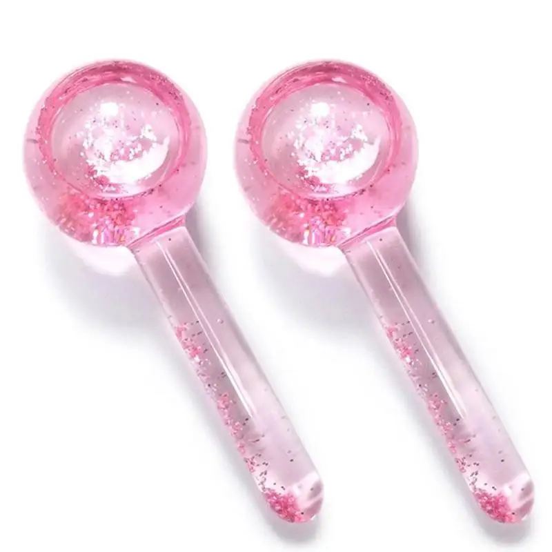 크리스탈 아이스 하키 에너지 마사지 페이스 뷰티 아이 마사지 아이스 글로브 뷰티 볼, 뷰티 롤러 워터 웨이브 볼, 2 개