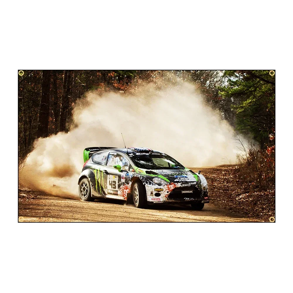 World Rally Championship WRC Flag Polyester Digital Printing Banner for Garage Wall Art Out Door Decoration