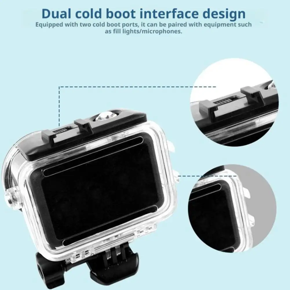 1pc Transparent For DJI Action 6 Action Camera Waterproof Case Sports Camera Waterproof Case Diving Protection Case