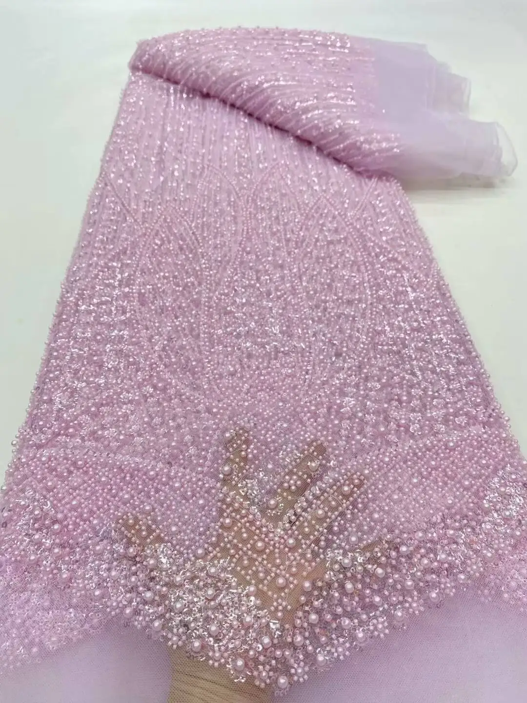 

Beads African Lace Fabric French Mesh Embroidery 2025 High Quality Luxury Heavy Beaded Nigerian Bridal Wedding Party Women Dress