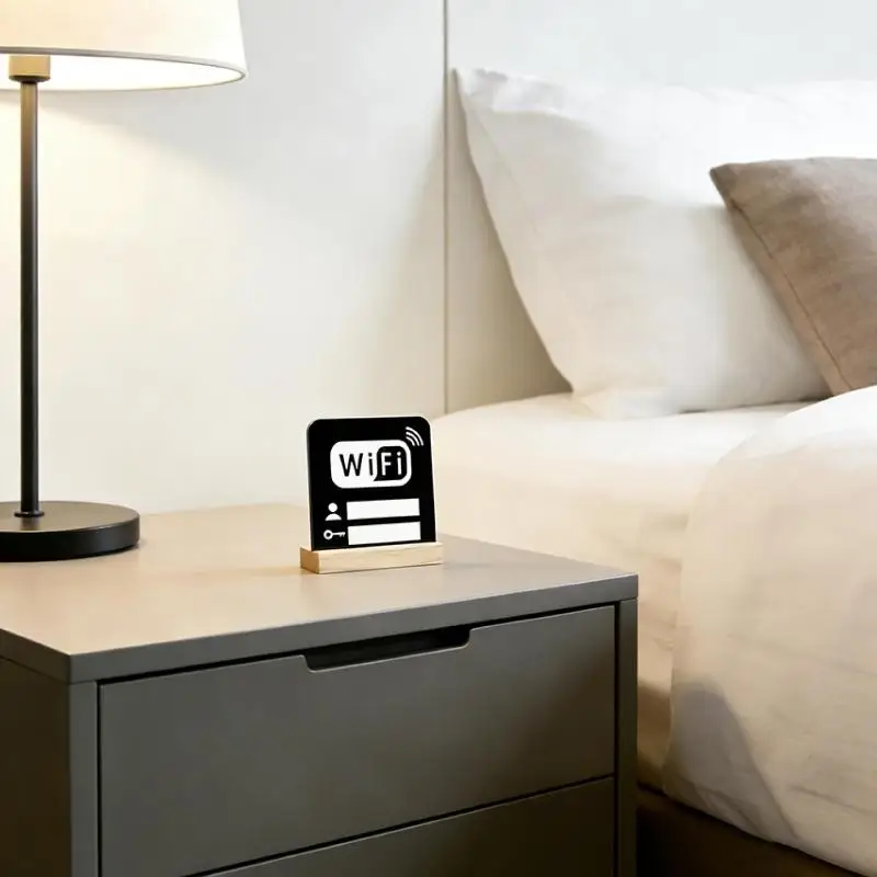 1/2Pcs Acrylic Mirror WiFi Sign For Public Places House Shops Handwriting Account And Password Wifi Notice Board Signs