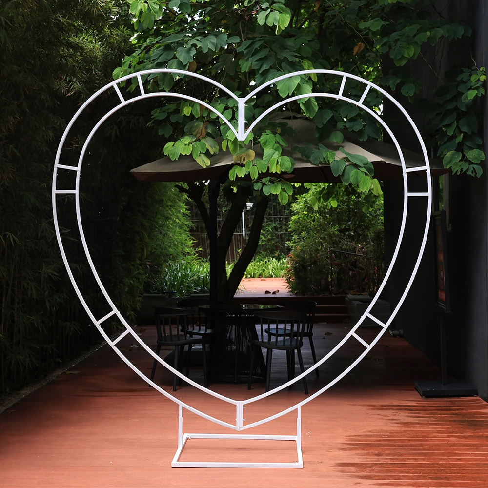 

Wedding Mariage Decorations Customized Heart-shaped Double Rod Arch for Party Stage Baby Shower Background Decor