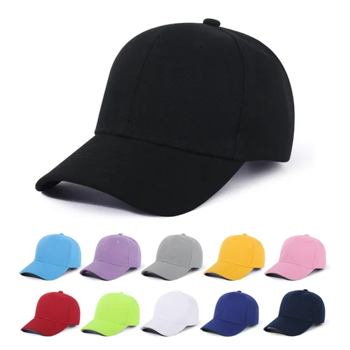 Imagen 1 del producto Gorra de béisbol con cierre trasero para niños, gorros de Hip Hop de Color sólido para primavera y verano, gorras para el sol, sombreros ajustables transpirables para viajes al aire libre para niños