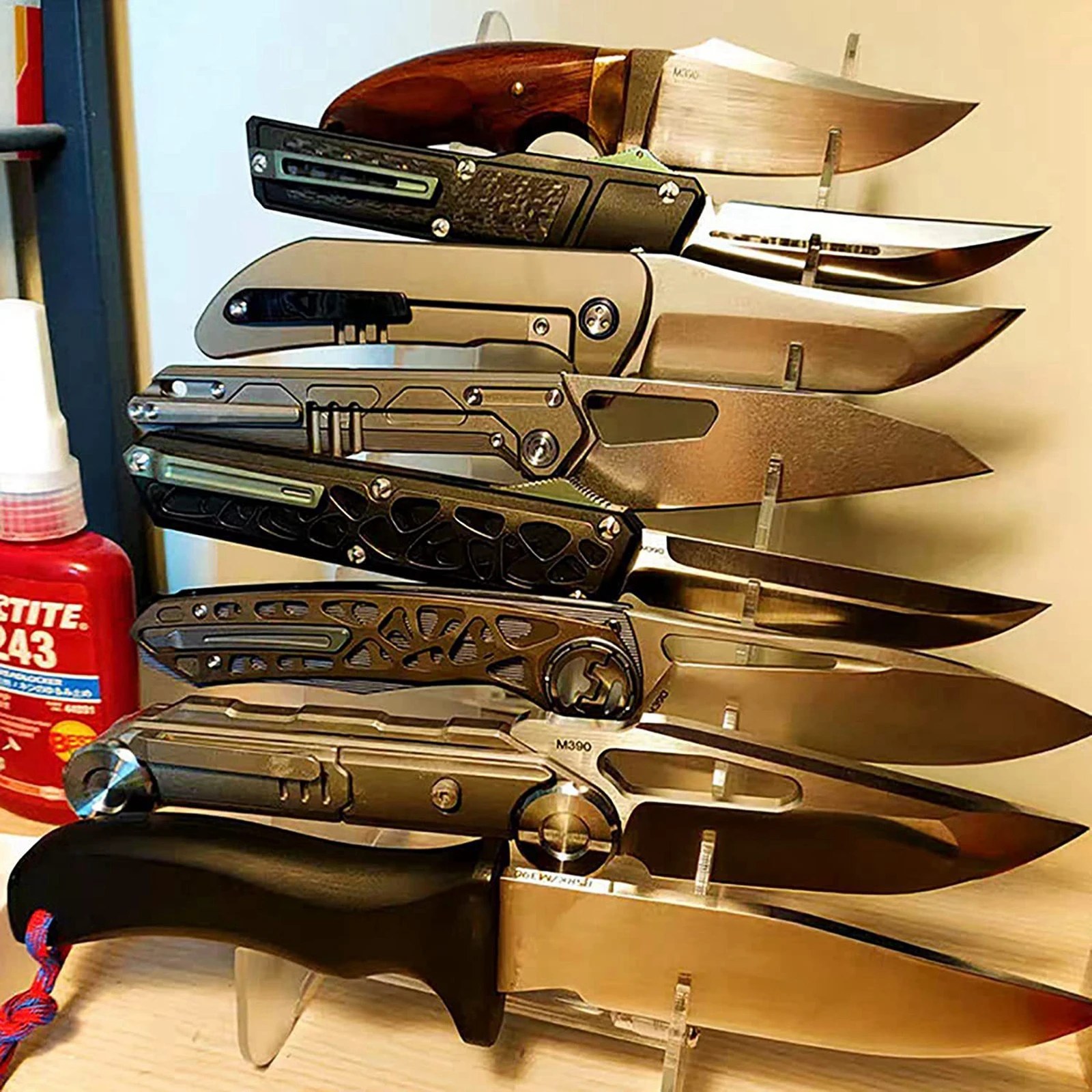 Knife Holder Storage Rack Bracket Retail Store Lightweigh Transparent with 8 Layers for Knife Bracket Display holder Accessories