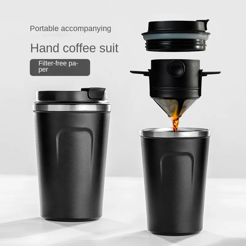 Hand-Washed Coffee Cup with Strainer Pot Suit Glass Drip Type Filter-Free Paper Filter Portable Tea Strainer