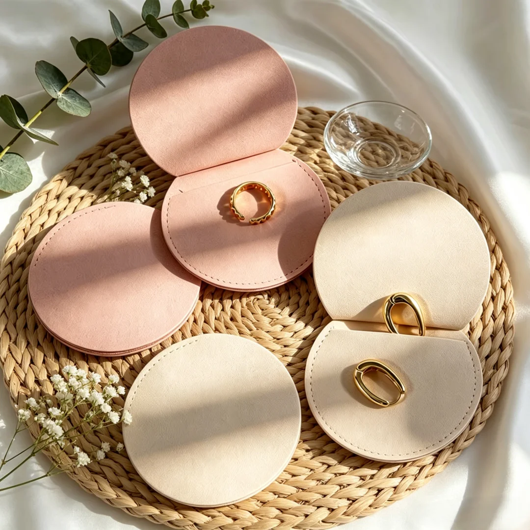 5Pcs Round Microfiber Bag for Jewelry