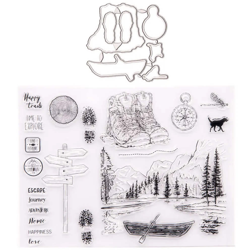 Happy trails journey Clear Stamps Seal for DIY Scrapbooking Card Rubber Stamp Making Photo Album Handmade Crafts Decoration