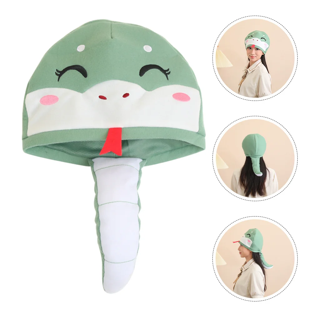 

Snake Costume Hat Soft Comfortable Fabric Halloween Cosplay Party Dress Up Animal Novelty Headwear Snake Dress Up Costume Hat