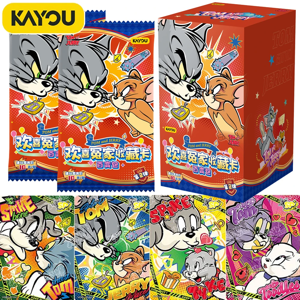 

Подлинные коллекционные карты KAYOU Tom and Jerry, любимые анимированные ролевые карты для болельщиков, красочные повседневные нарядные карты, игрушки, подарки