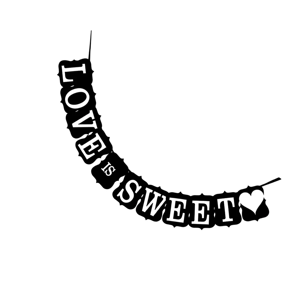 

Hanging Banner Decorative Paper Banner for Wedding Proposal Room Black Love Letters Photo Prop Easy Storage Placement Suitable