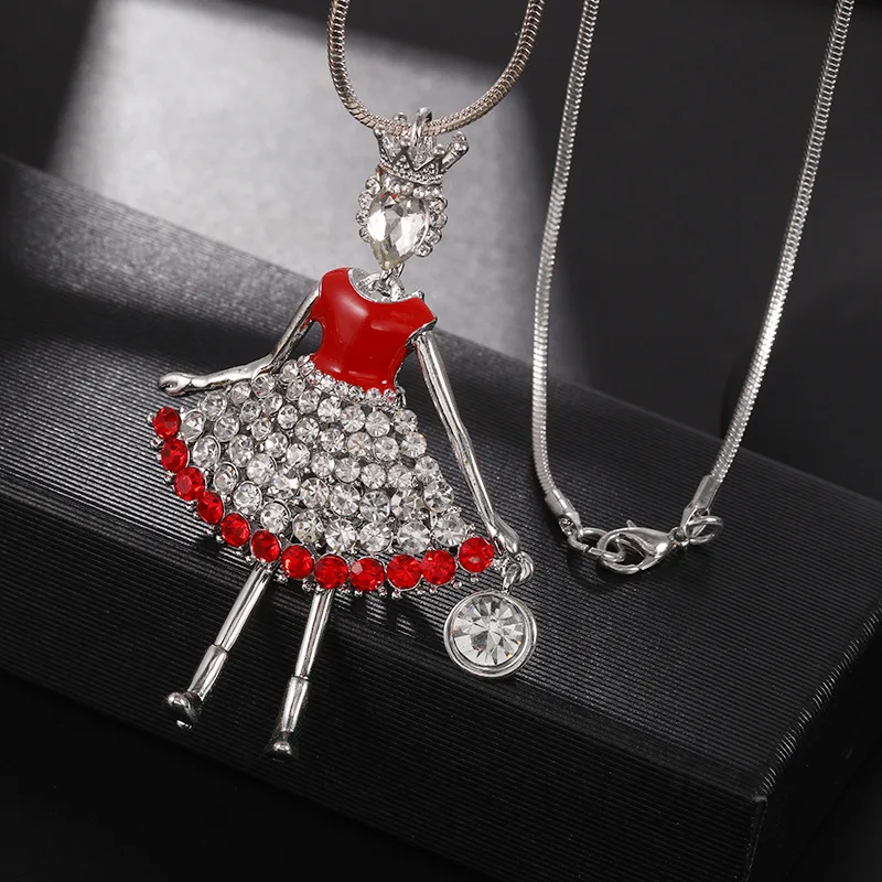 Korean version of fashion alloy rhinestone sweater chain women's cross-border explosion personality geometry versatile daily