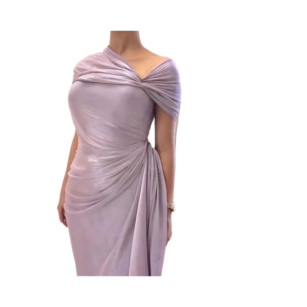 Damesmode mouwloze hoge taille feestjurk elegante sjaal effen kleur avondjurk sexy onregelmatige slanke jurken lange jurk - afbeelding 2