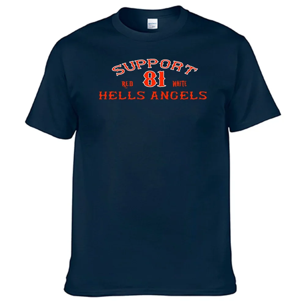 Camiseta 100% de algodón con estampado de Hells Angels, camisa de apoyo 81, N08