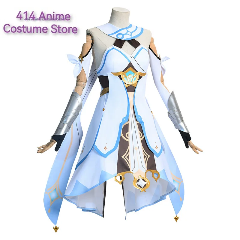 Game Genshin Impact Traveler Lumine Cosplay Costume Anime Uniform Dress Wig Women Halloween Party Clothes