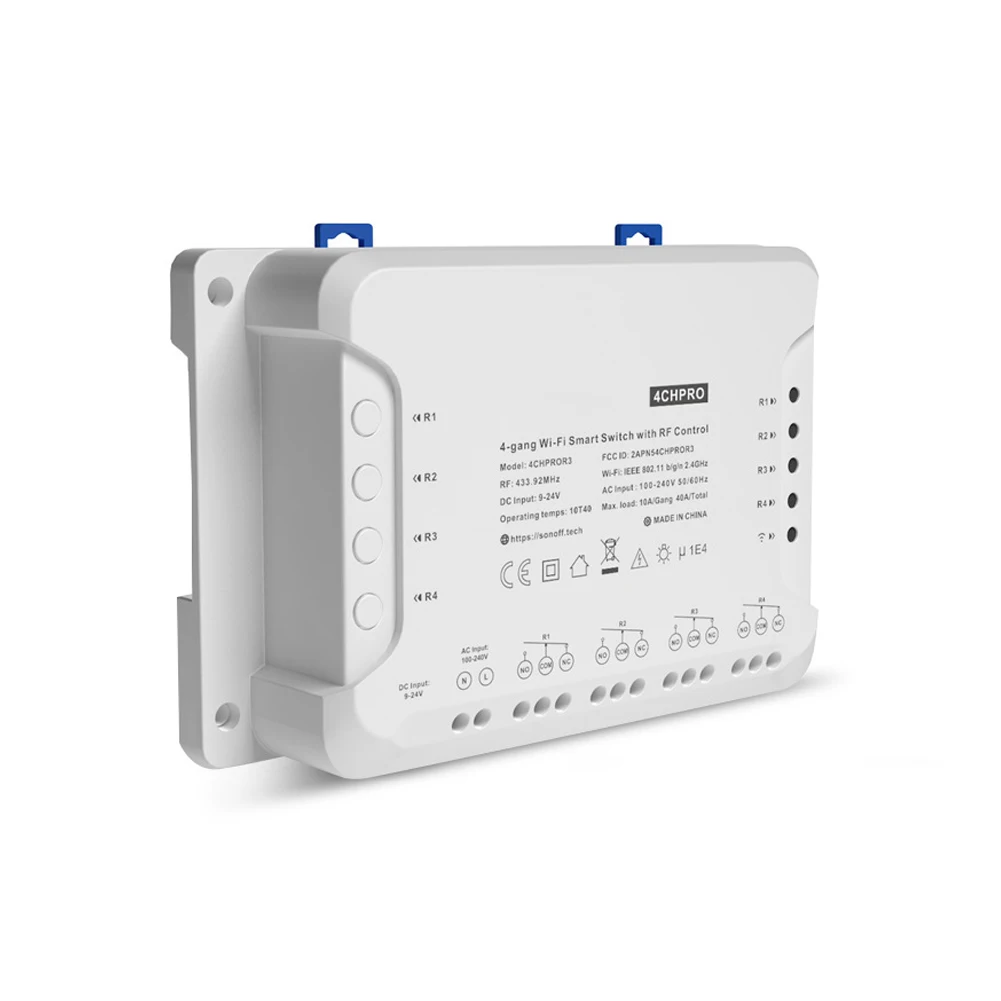 1Pc 4CH PRO R3 WiFi Switch 4-Gang Relay Module With 433MHz RF And Voice Control For Home Automation System
