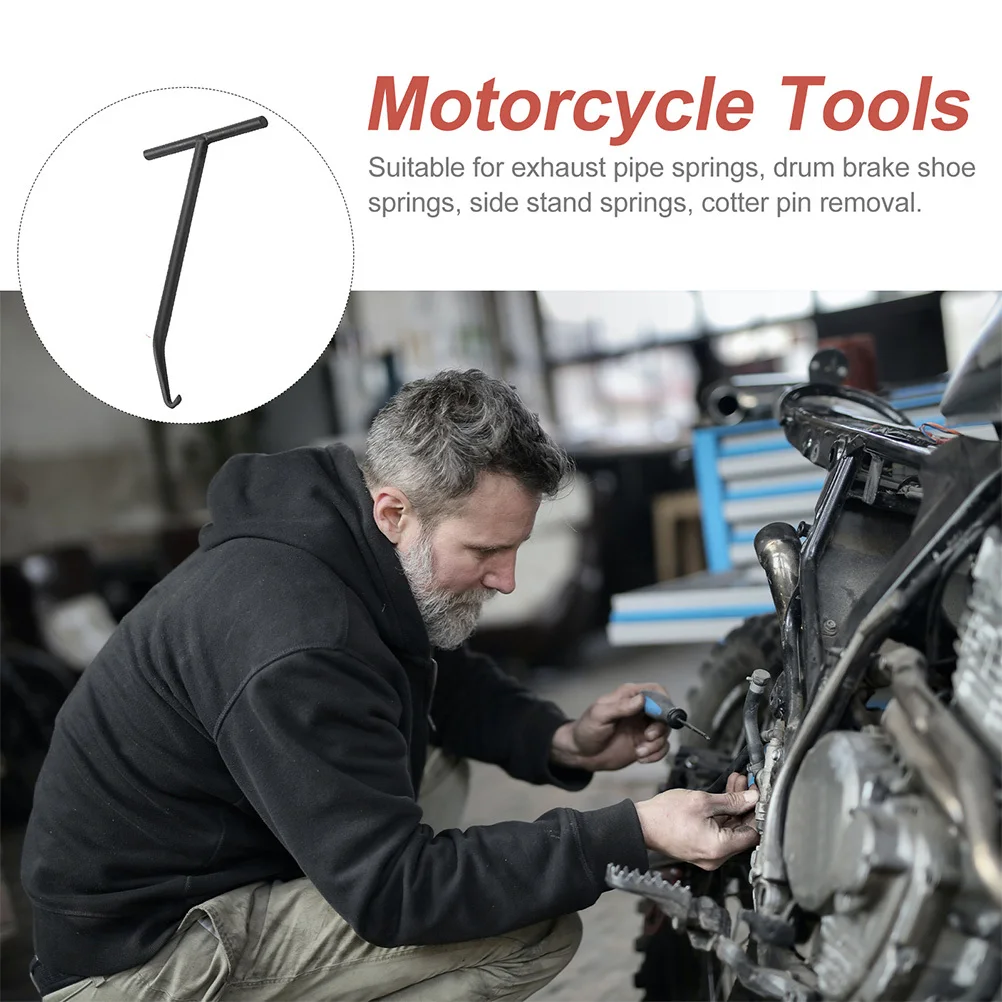 

2Pcs Professional Motorcycle Spring Hook Steel Heavy Duty Corrosion Resistant Exhaust Spring Puller Tool Motorbike T-Hook Useful