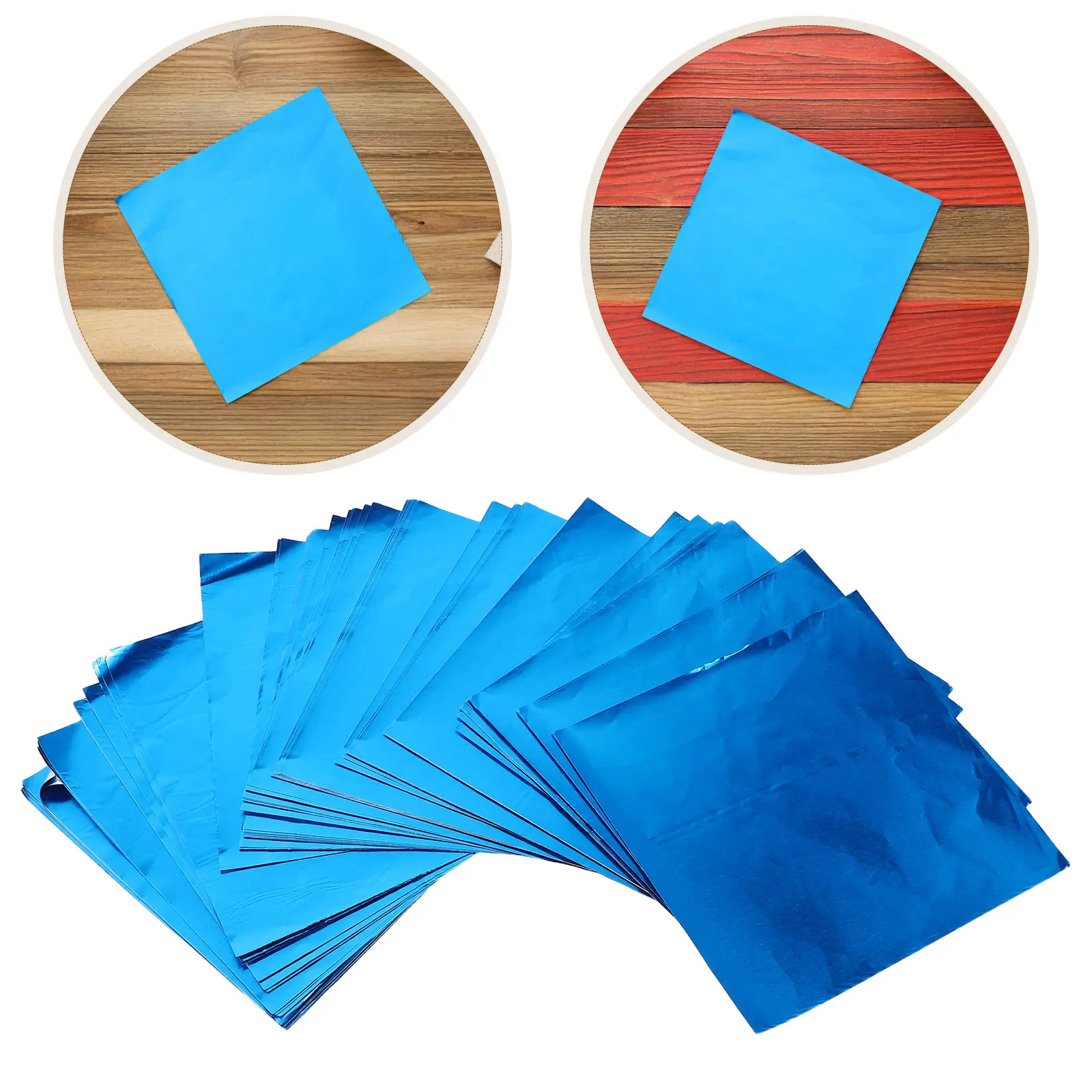 500Pcs Aluminum Foil Candy Wrappers Metallic Square Sheets Elegant Candy Wraps Party Holiday Chocolate Caramel Packaging