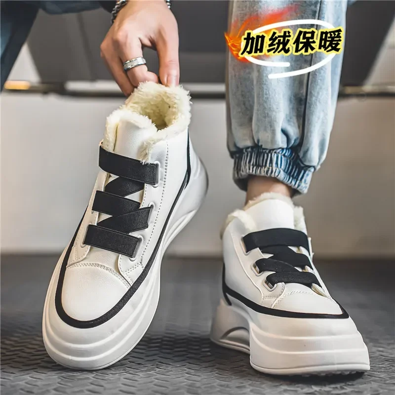 

Hot Men's Winter Casual Shoes Thick BottomTrendy All-match Shoe for Men Velvet Thickening Casual Shoes Sneakers High Quality