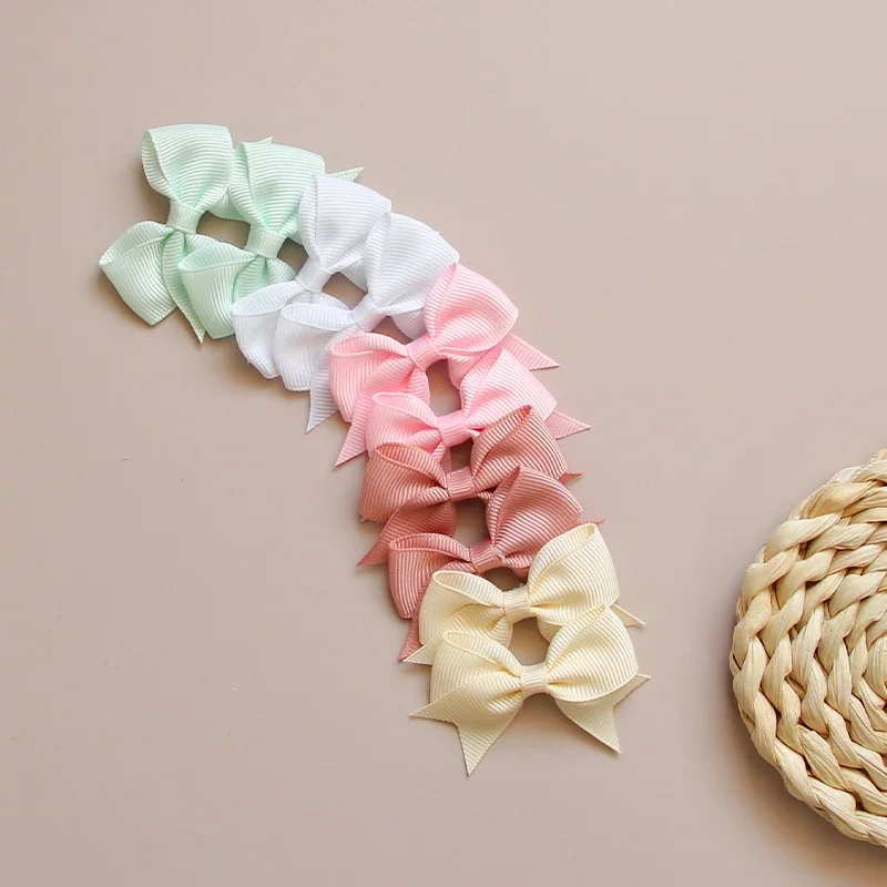 Pince à cheveux avec nœud en ruban coloré Macaron, 10 pièces/carte, Mini alliage pour fille mignonne, accessoire pour cheveux Non endommagé, cadeau pour enfants