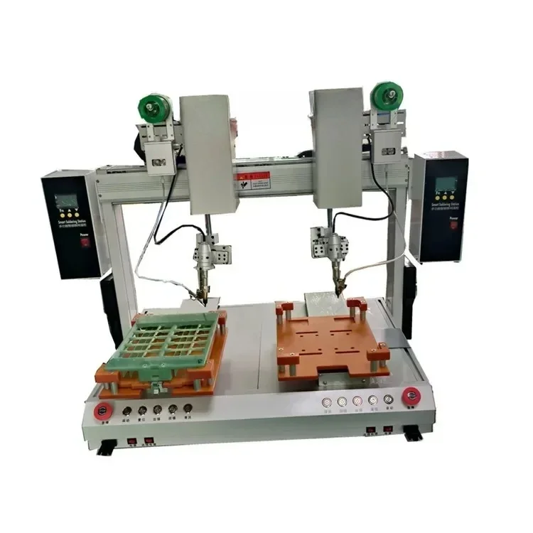 desktop PCB automatic soldering machine with double tin feeding system,heat sink soldering robot