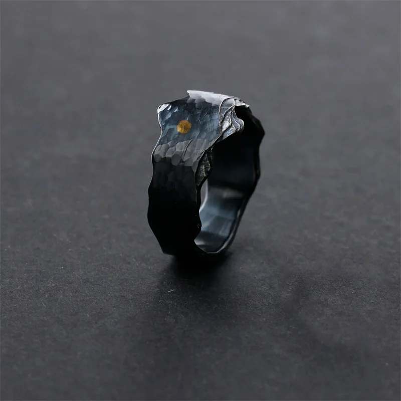 Retro Sunrise Mountain Design Ring For Men Jewelry Open Size Cool Personality Couple Rings For Lady Anniversary Gift