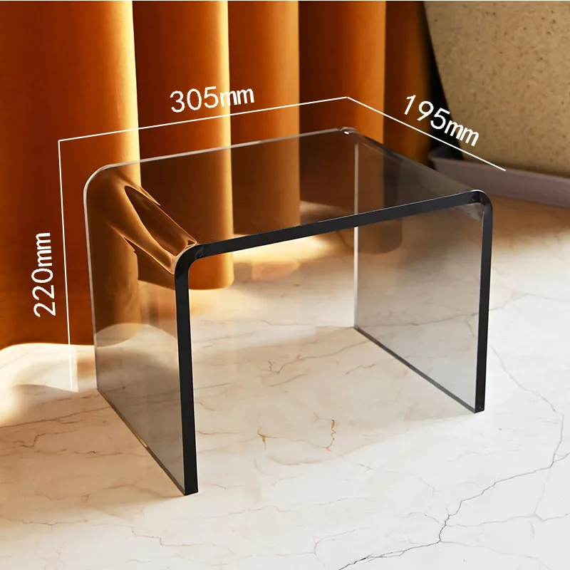 Japanese Acrylic Storage Shelf Living Room Stool Transparent Home Makeup Stool Children Change Shoe Stool U-shaped Storage Rack