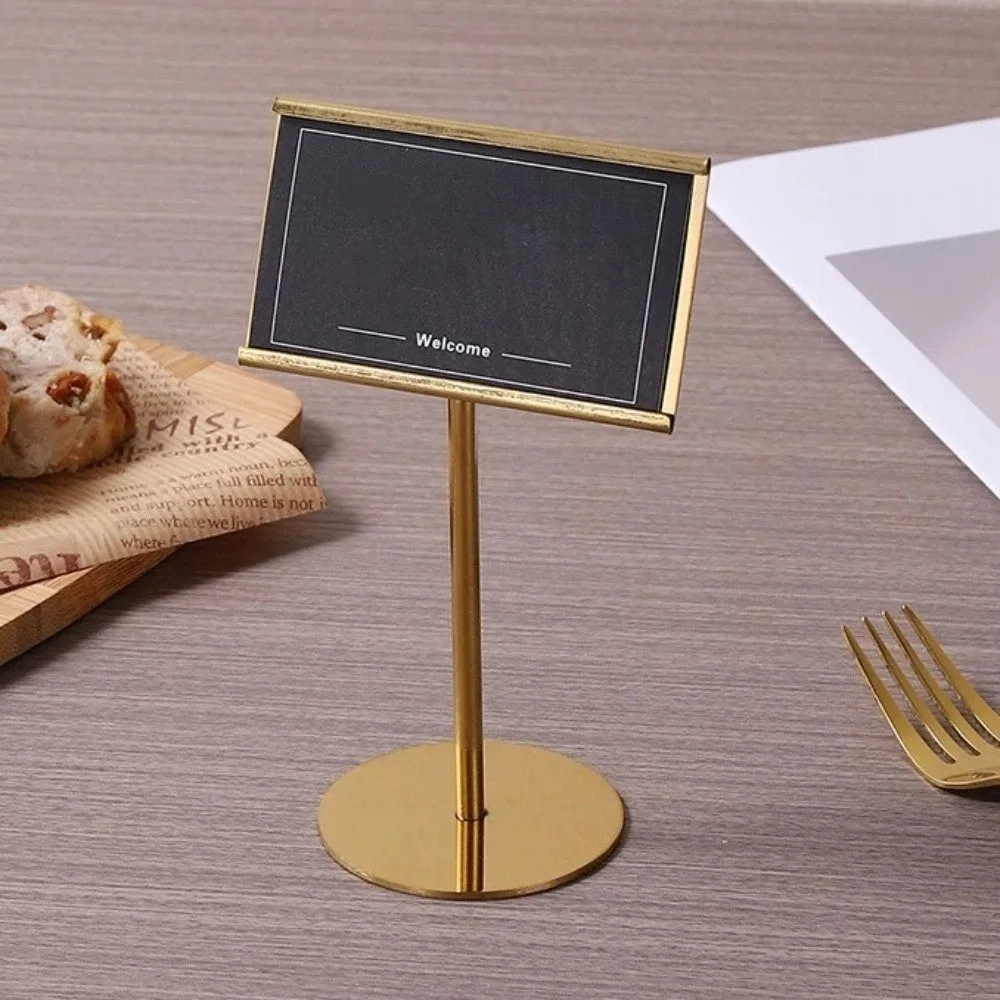 Stainless Steel Menu Card Holder Sleek Vertical Display Business Card Stand Price Card Holder Label Card Holder Restaurant